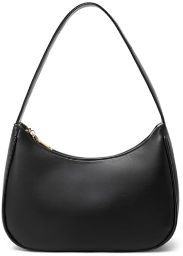 CYHTWSDJ Shoulder Bags for Women, Cute Hobo Tote Handbag Mini Clutch Purse with Zipper Closure (Black)
