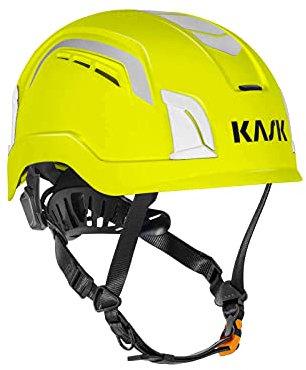 KASK Schutzhelm ZENITH X Air Hi-Viz, belüfteter fluoreszierender Bauhelm, Kletterhelm, Arbeitshelm, Drehrad, EN397, EN50365, EN12492, Farbe:gelb fluo