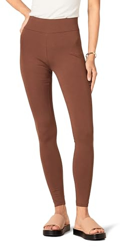 Amazon Essentials Legging Ponte (Disponible en Tallas Grandes) Mujer, Marrón Intenso, XS