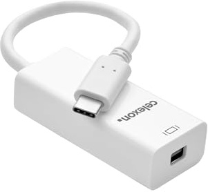 celexon Adaptateur USB-C vers Mini DisplayPort blanc avec câble de 10 cm | USB 3.2 Gen 1 | 18 Gbps | 4K 60 Hz