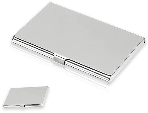 KAPSING visitenkartenetui, Silber Edelstahl visitenkartenbox, Professioneller Visitenkarten Kartenhalter, Kartenetui für Damen und Herren