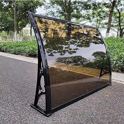 Pultvordach Überdachung Haustür aus Aluminium und Polycarbonat,Vordach Haustür,Türdach Pultbogenvordach,Schutz Gegen Regen und UV-Strahlen,für Garage Balkon Fenster Haus (120x160cm/47 x63)