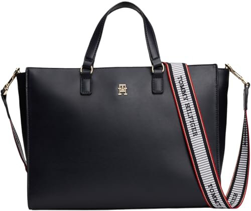 Tommy Hilfiger Damen Umhängetasche Fresh Satchel mit Reißverschluss, Blau (Space Blue), Einheitsgröße