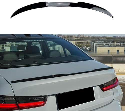 Auto ABS Dachspoiler Heckspoiler Flügel Lippe für BMW 3serie G20 2019+ 320i 325i 330i M3, Auto HeckspoilerflüGel Kofferraumdachspoiler Tuning Zubehör,A/Gloss Black