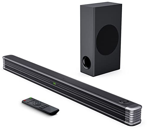SilteD DLOETT 150W Home TV cinéma Barre de Son Haut-Parleur Bluetooth Barre de Son sans Fil 3D stéréo Colonne Caisson de Basses avec télécommande