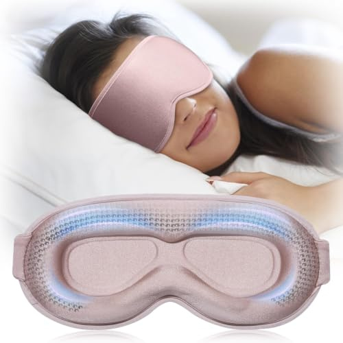 Masque de Nuit 3D Occultant Femme, Sans Pression, Réglable, Lesté, Rose