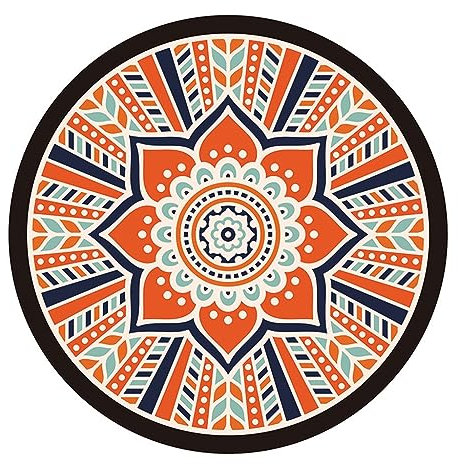 RajoNN Premium Bedruckte Yogamatte, rutschfest, Mandala-Meditationsteppich, 5 mm dick, Trainingsmatte, 139,7 x 139,7 cm, für Pilates, Outdoor-Sportarten