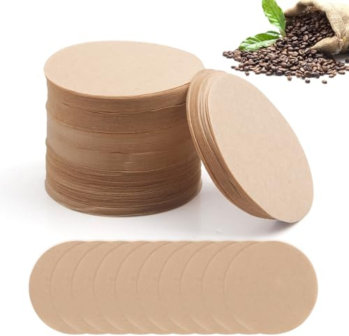Papel de filtro de café, 300 unidades, paquetes de filtros de papel de repuesto, redondos, sin blanquear, filtros desechables para café y té, compatibles con cafeteras Aerobie Aeropress y cafeteras