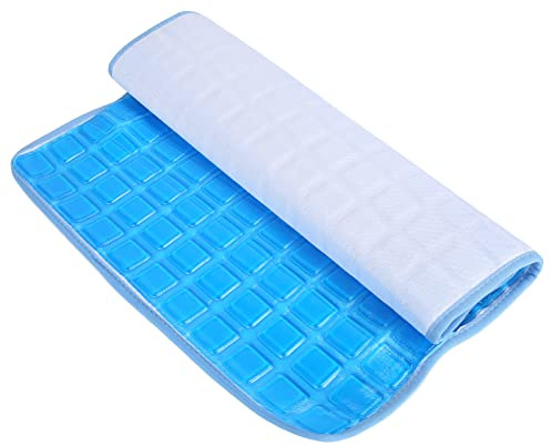 Cuscino per seduta migliorato in gel, tappetino rinfrescante con cuscino in gel di forma quadrata, design ergonomico facile usare, tappetino per cuscino lavabile con cintura elastica antiscivolo,