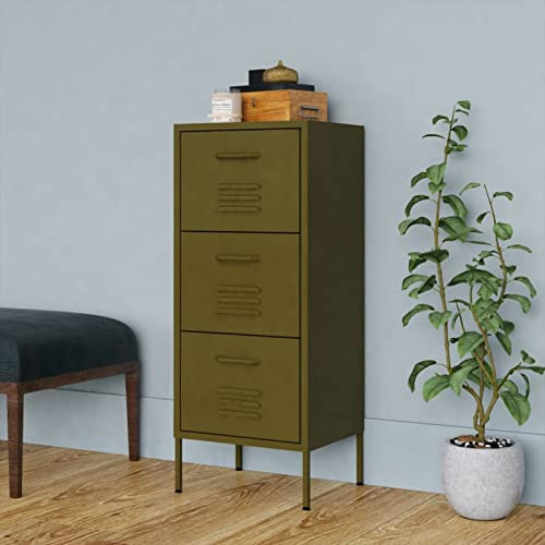 Homgoday Armario verde oliva 42,5 x 35 x 101,5 cm de acero, para muebles, aparador de cocina, librería, mueble de almacenamiento y estantes para ahorrar espacio