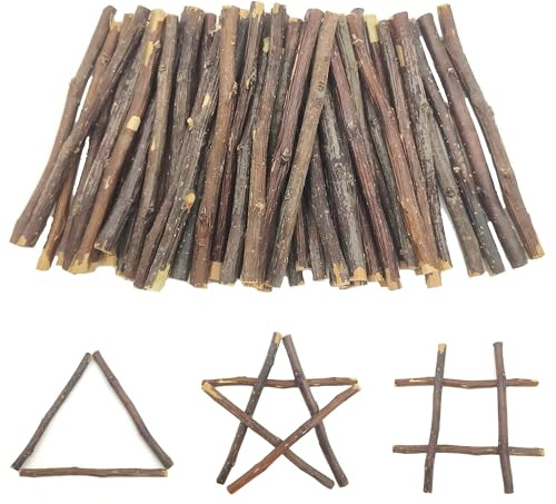 ZAHD 50 Stück Holzstäbchen Holzblock Sticks für DIY Die Basteln (Holzbraun) | Zweige Holzstäbchen Holzstöcke Holz Log Sticks Ast natürlichem Holzblock für DIY Handwerk für DIY Handwerk