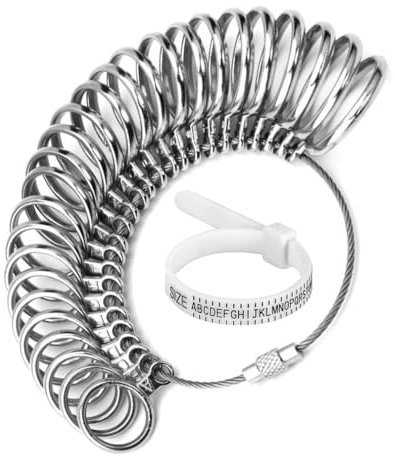 Ring Sizer Gauge Set Metal Finger Measure Sizing Measuring UK A-Z Sizing Clear A-Z Engravings Women Men