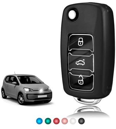 TOOMUME Schlüsselhülle TPU Glänzend Transparent, Autoschlüssel Hülle Schlüsselcover Passt für VW Volkswagen Golf 4/5/6 Multivan T5 Polo Up Caddy Beetle Sharan Jetta Bora Seat Ibiza Skoda Fabia