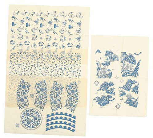 Tofficu 4blätter Keramisches Transferpapier Für Handbemalbar Hitzebeständig Hohe Temperatur DIY Keramik Dekorieren Chinesischer Stil Für Keramik Und Töpferbedarf