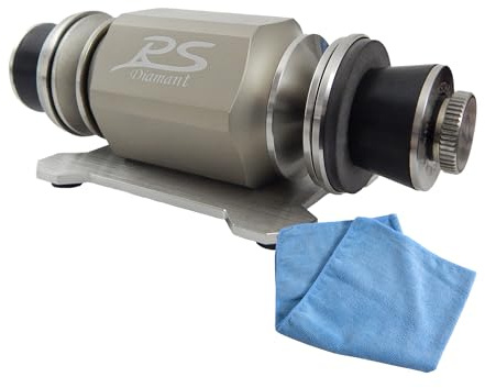 Duke-Handel RS Premium Rollenschärfer, Diamant Rollenschleifer für Messer & Scheren, Ballig/Konvex X-Schliff, Nass- & Trockenschliff, inkl. Mikrofasertuch (Titan)