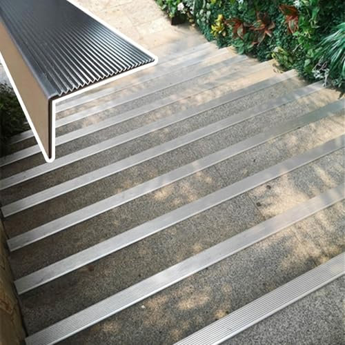 Übergangsprofil Treppenkantenschutz für Den Außenbereich, 3 Mm Dicker Bodenübergangsstreifen/Stufentrittschutz, Treppenkantenprofil aus Metall, 1 1,1 1,2 1,3 1,4 1,5 1,6 M(L 160cm (63in),W 3cm (1 1/8