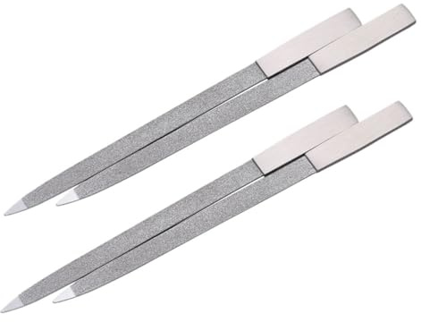 Ipetboom 4stücke Edelstahl-nagelfeile Mit Sandpapier-finish Tragbares Feilenwerkzeug Zum Trimmen Und Polieren Für Professionelle Hause Nagelpflege