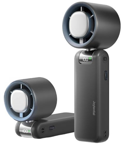 Ventilatore Turbo Portatile, Sensazione di Ghiaccio Ventilatore Ricaricabile Tramite USB, 1-100 Regolabili Velocità, Raffreddabile Ventilatore Pieghevole per Esterni, Viaggi, Campeggio (Grigio Scuro)