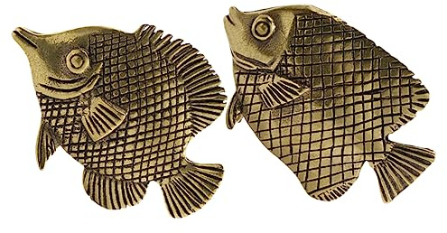 MAGICLULU 2pcs Copper Fish Figurine Ornament Retro Antique Fish Sculpture Decoration for Office and Window Display Charming Collectible Statue