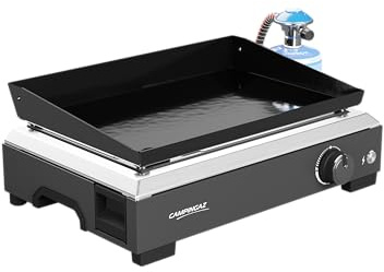 Campingaz Othello 1 CV Gas-Plancha-Grillplatte | 2,8 kW Kochplatte |Tragbarer Tischgrill |Emaillierte Stahloberfläche | Brenner mit BlueFlame-Technologie für mediterranes Grillen |Einfache Reinigung
