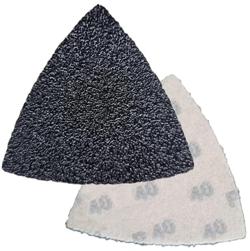 Dreieck Schleifblatter 80 x 80mm K60 Klett – Siliziumkarbid Delta Schleifpapier Multitool Oszillierer – 50 Stück