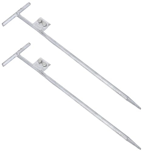 BAZEITFLOW Verzinkter T erdungsstab 12x500mm Metall Erdungsstift für Haus Büroinstallation Robuste Blitzschutz Elektrode für und Sicherheitssysteme