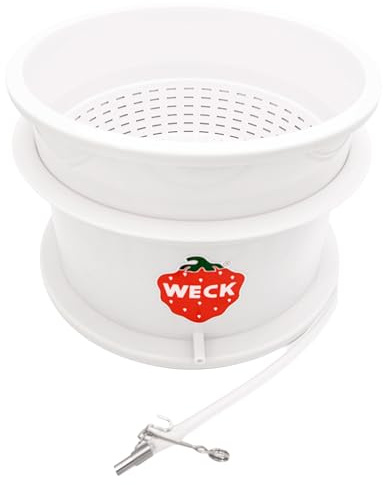 WECK Dampfentsafter-Aufsatz für Einkochautomaten & Einkochtöpfe – Dampfentsafter Zubehör – Passend für Töpfe ab 35 cm – Schonende Saftgewinnung – inkl. Saftauffangkorb & Schlauch