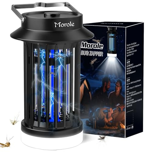 Morole Mata Mosca Eléctrica USB, Lámpara Antimosquitos UV de Corriente Continua LED Portátil, Ideal para Uso en Interiores y Exteriores