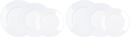 Luminarc Plumi Vajilla Vidrio 18 Piezas - 6 Personas Sodo Apto Microondas Vidrio Templado Extra Resistente (Paquete de 2)
