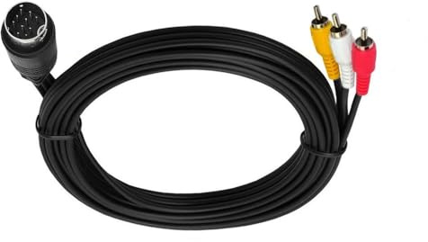 Buxuaaaa S-videokabel liten DIN 10 stift hane till 3RCA videokabel 1,8 m kabelanslutning för hörsel- och enhetsöverföring