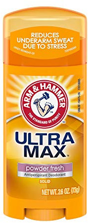 Arm & Hammer Ultramax Deodorant and Antiperspirant Invisible Solid, Powder Fresh, 2.6-Ounce Stick (Pack of 6) by Arm & Hammer