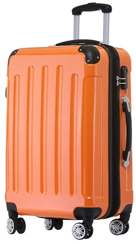 BEIBYE Zwillingsrollen 2048 Hartschale Trolley Koffer Reisekoffer Taschen Gepäck in M-L-XL-Set (Orangen, M)