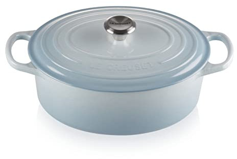 Le Creuset Cocotte oval de hierro fundido, 29 cm, 4, 7 L, Todas Las Fuentes de Calor incluso inducción, Coastal Blue, 21178294202430
