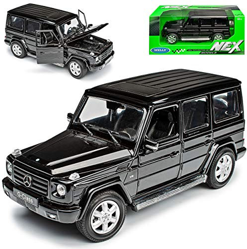 Welly Mercedes-B G-klasse Schwarz W460 Ab 1979 1/24 Modell Auto mit individiuellem Wunschkennzeichen