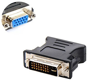 COOSO DVI vers VGA, connecteur DVI 24+5 (DVI-I) mâle vers VGA femelle, connecteur double liaison numérique Noir