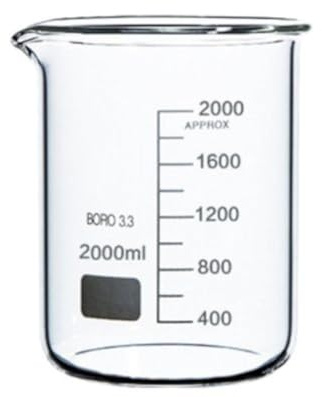 Rocwing 2L Boro 3.3 Glass Graduated Measuring Beaker for Lab or Kitchen