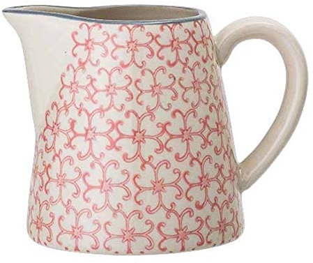 Bloomingville Milchkännchen Cecile – Farbe Ø 8,5 x H 8,5 cm, Rosa, Keramik, Fassungsvermögen 250 ml