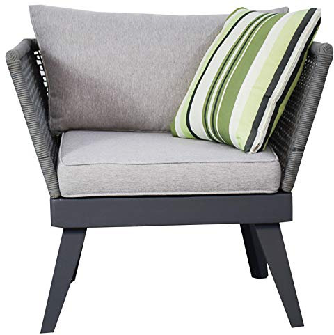 Jet-Line | Sessel für Gartenset Cuba | grau | Design Garten Sessel | Seilwicklung | Gartenmöbel | Neu