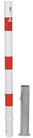 Absperrpfosten, herausnehmbar per Profilzylinder, zum Einbetonieren, aus Stahlrohr Ø 60 mm, verzinkt und beschichtet, Überflur 900 mm