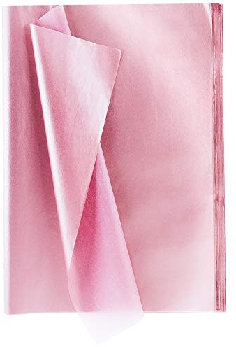 XCOZU 100 Blatt Premium-Qualität Seidenpapier Set, Metallic-Geschenkpapier Rose Rosa für Geburtstag, Hochzeit, Weihnachten（35cm x 50cm）