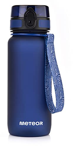 Meteor Vattenflaska Sport BPA-fri Tritan 500–1500 ml – Läckagesäker Träningsflaska med Måttskala och Fruktfilter – Enfärgad Design för Gym, Arbete och Resa