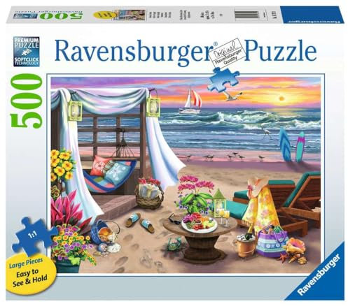 Ravensburger - Puzzle 500 Pezzi Notte in Spiaggia​ | Puzzle Per Adulti E Tutta La Famiglie | Dimensione Di 49x36 Cm | Regalo Adulti | Regali Natale