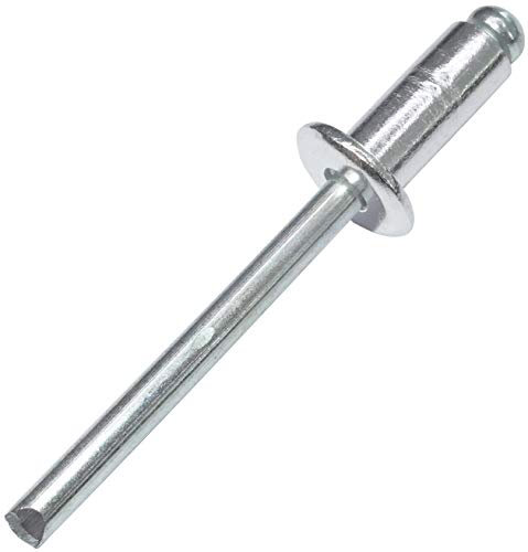 AERZETIX - Set di 100 rivetti ciechi standard Ø6x14mm alluminio/acciaio - DIN 7337 A - rivetto pop a rottura stelo - C48118