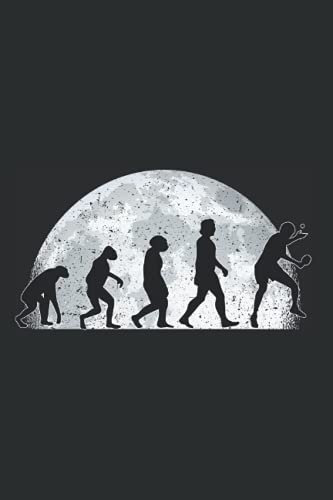 Tischtennis Notizbuch: Tischtennisspieler Evolution Mond Tischtennis / 6x9 Zoll / 120 linierte Seiten Seiten