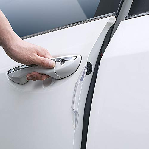 Autotür Kantenschutz 4er Set - Türkantenschoner Zum Aufstecken, Stoßschutz Aufkleber PVC Universal - Weiß, Schwarz, Transparent - Anti-Kratz Schutz