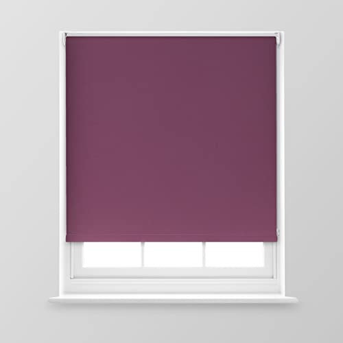 A.Unique Home Premium Trimmable Thermal Blackout Roller Window Blind in a Variety of Colours and Sizes Ideal for any Room - 2FT - Aubergine - 60cm (W) x 170cm (L) | 23.6 (W) x 66.9 (L)