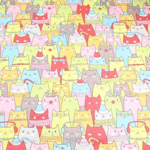 CODAO Twill-Baumwollstoff mit Dinosaurier -Punktdruck, DIY Pactchwork-Stoff, Nähen, Quilten, Bettlakenstoff für Babys und Kinder