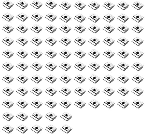 EYPINS 100 pietre per scanalatura M6 per profilo in alluminio 3030, scanalatura 8, dado scorrevole di tipo B, acciaio al carbonio, profili in alluminio, lavorazione del legno