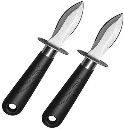 2 Stück Austernschälmesser Austernmesser Shucker Set Schalentiere Meeresfrüchte Öffner Kit Werkzeuge - C