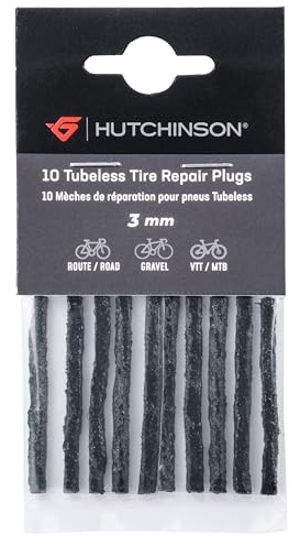 HUTCHINSON - 10 Mechas - Tubeless - Antipinchazos - Accesorio para Bicicleta - Kit de Reparación - Fácil de usar - 3 mm